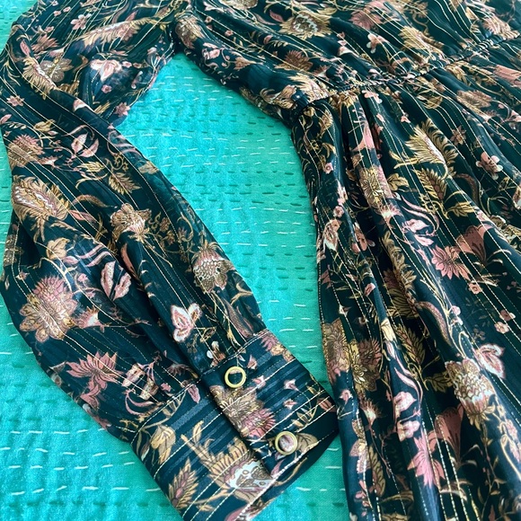 Vero Moda Floral Metallic Print Short Dress - M - Picture 4 of 15